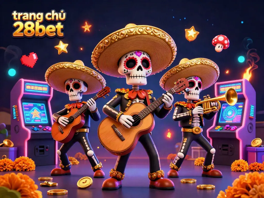 Engage with trang chủ 28bet as lively mariachi skeletons play vibrant casino-themed games.