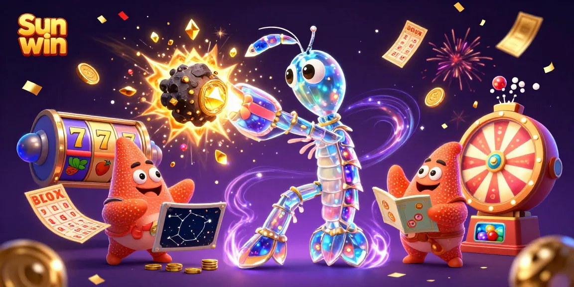 Engage with Sun win's exciting slot experience featuring vibrant characters and dynamic game elements.