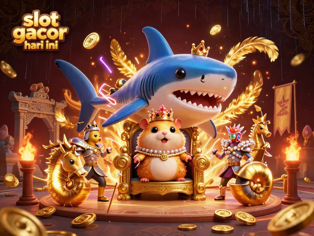 Permainan slot gacor hari ini dengan raja hamster emas dan pasukan seahorse dalam arena bertema