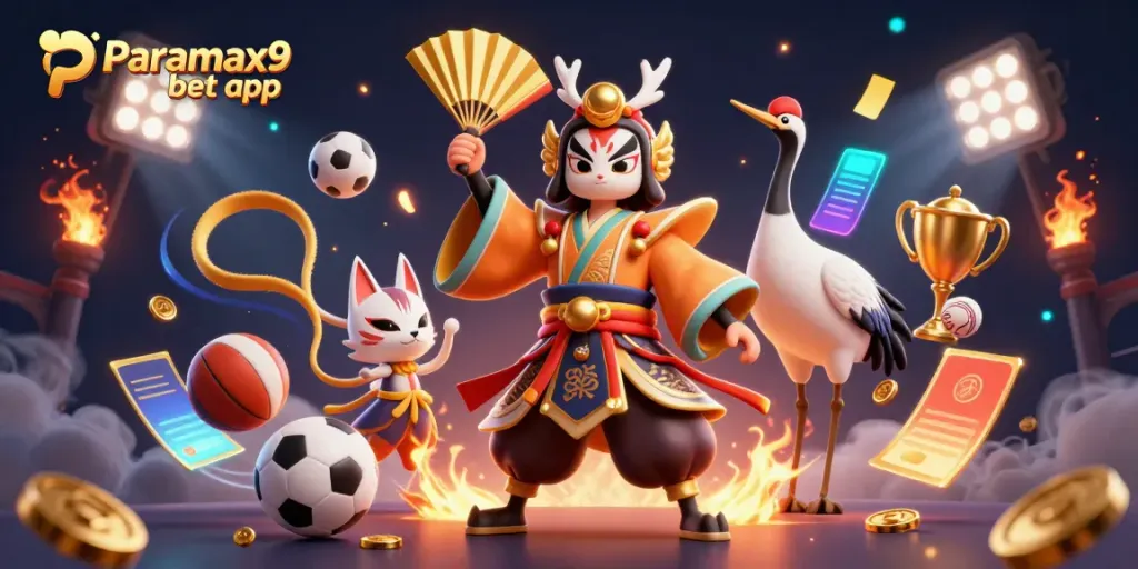 Experience thrilling play with the Paramax9 bet app, showcasing dynamic sports elements and vibrant characters.