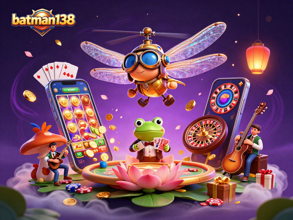Join the fortune at batman138 with an animated dragonfly pilot, croupier frog, and jazz cricket musicians.