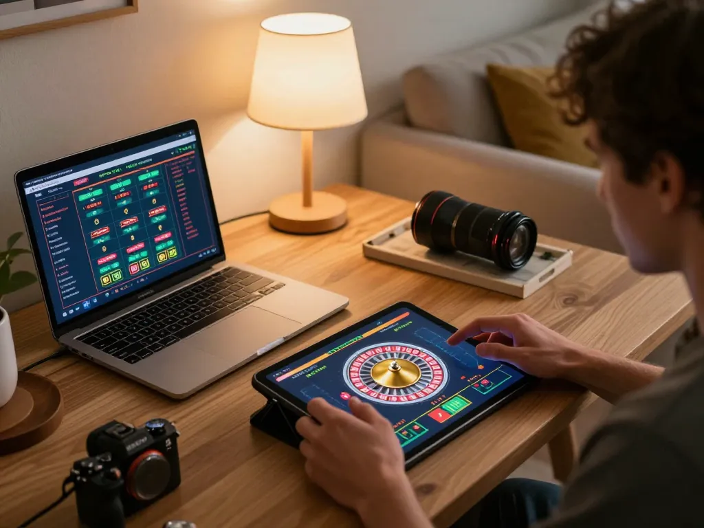 Permainan menarik di aplikasi kasino 88Pulsa dengan seseorang yang menikmati putaran roulette langsung.