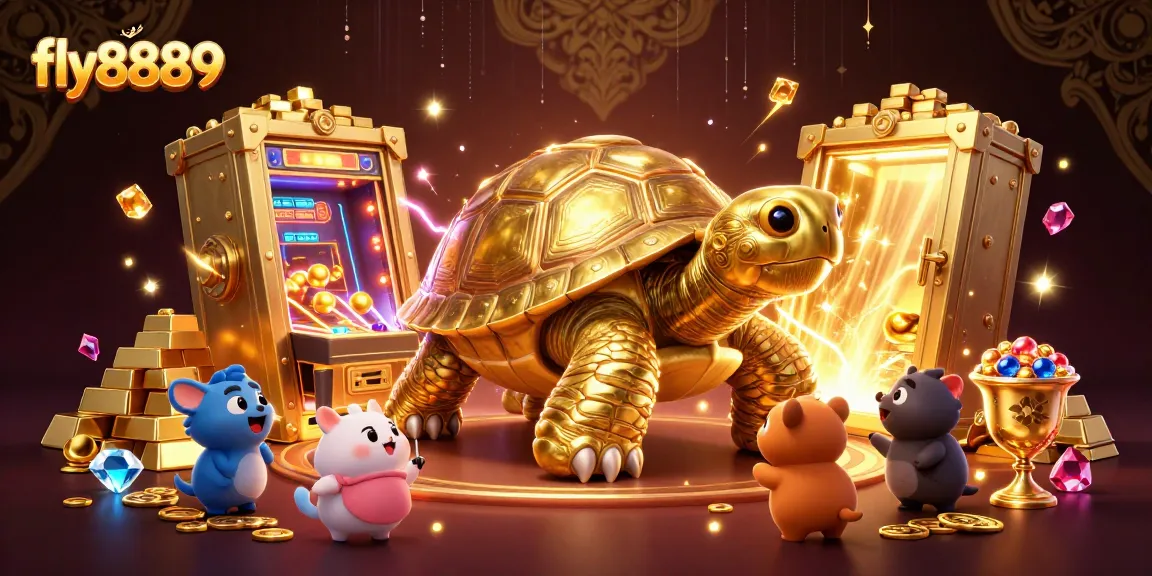 Experience the excitement of fly8889 with golden treasures and vibrant animals in a dynamic casino scene.