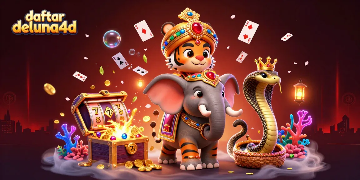 Engage with daftar deluna4d's vibrant illustration featuring casino elements and dynamic characters.