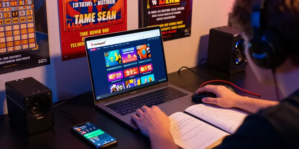 Aktivitas bermain ratutogel dengan fokus pada website taruhan, laptop, dan peralatan gaming menarik lainnya.