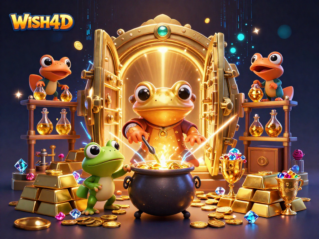 Experience the excitement of WISH4D with a vibrant, detailed casino fantasy scene.