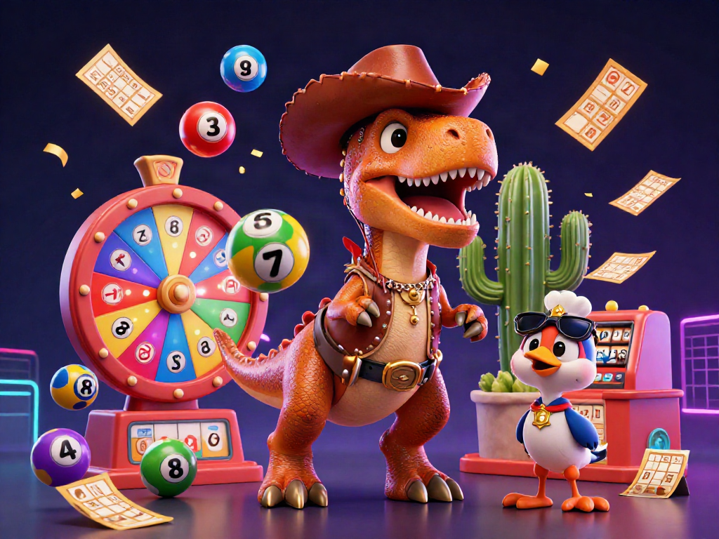 Engage in the thrilling tk11 casino experience with colorful lottery elements and dynamic characters.