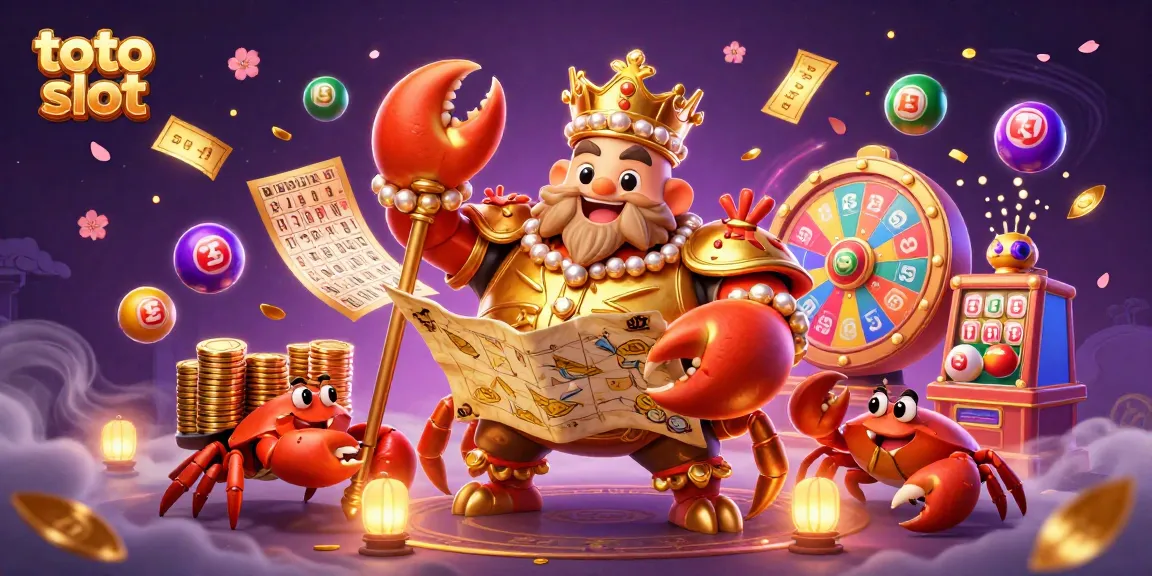 Menangkan jackpot di toto slot dengan ilustrasi karnaval yang memukau dengan kepiting emas raksasa.