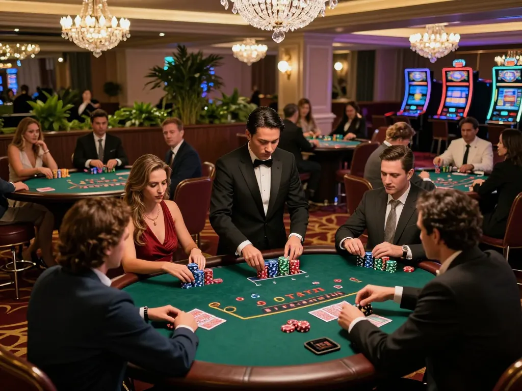 Experience thrilling gameplay at samsonbet86 blackjack tables in an upscale casino ambiance.