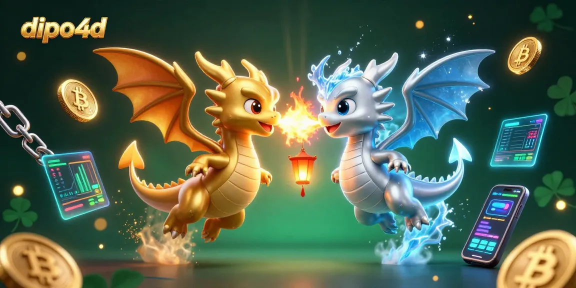 Engage with dipo4d's thrilling gameplay featuring fiery and icy dragons amidst blockchain elements.