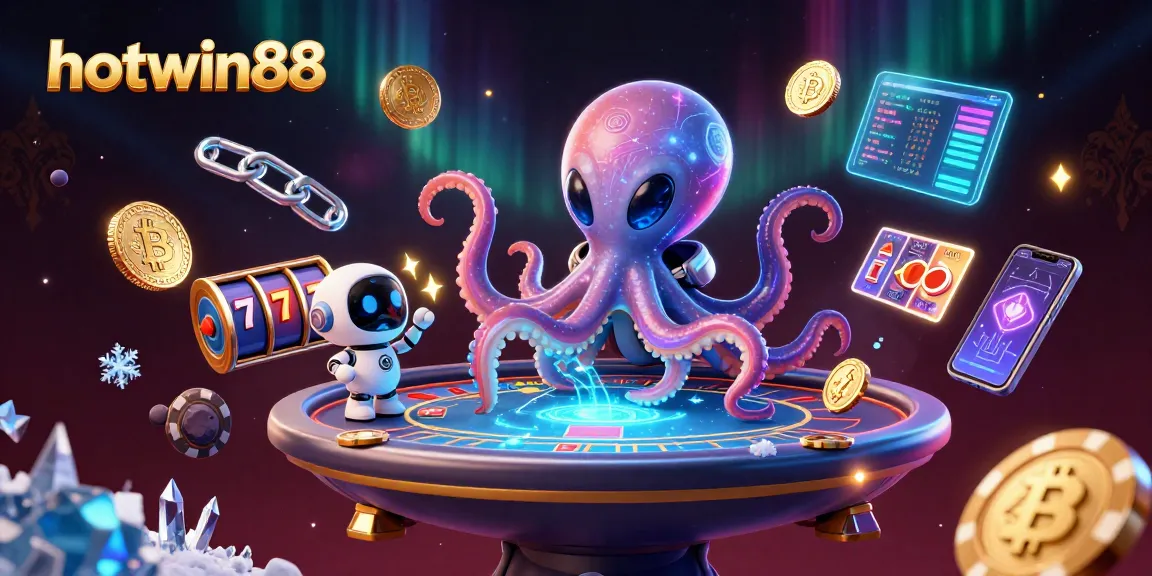 Experience the thrilling gameplay at hotwin88 with an exciting casino scene dominated by a cartoon alien octopus.