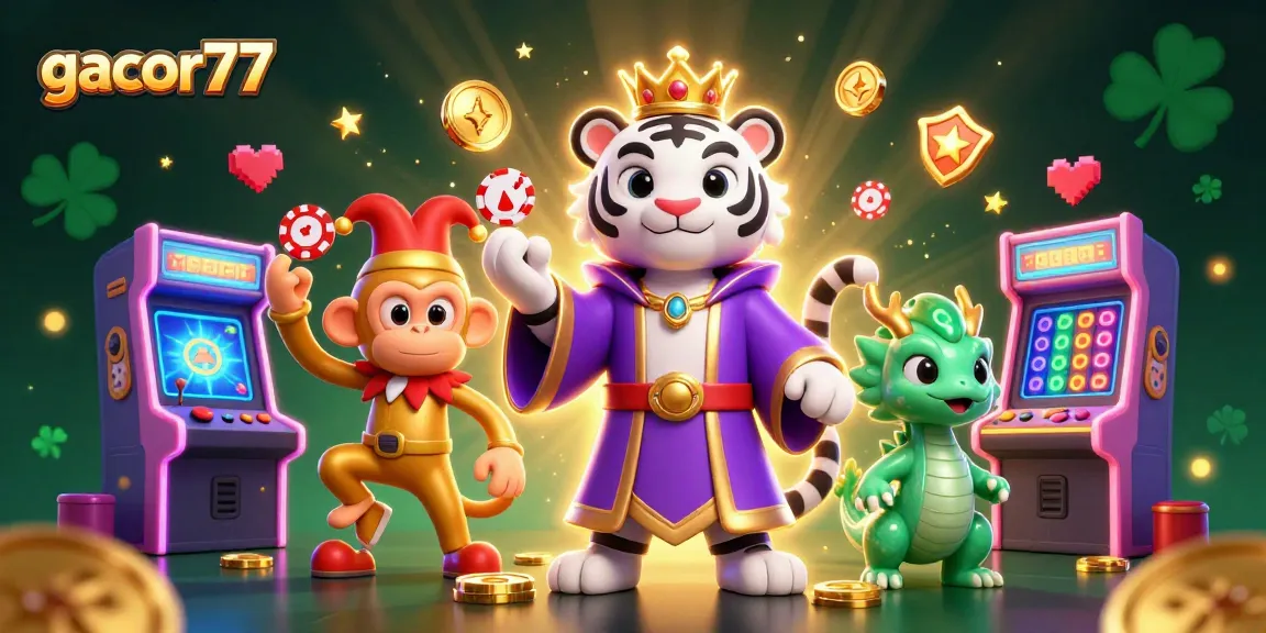 Menangkan permainan di gacor77 dengan karakter unik dan mesin arcade penuh warna.