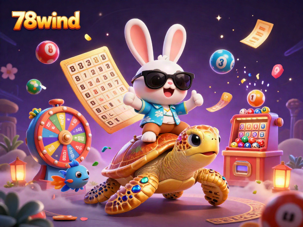 Engage in thrilling games with 78wind's exciting lottery atmosphere featuring colorful characters and dynamic elements.