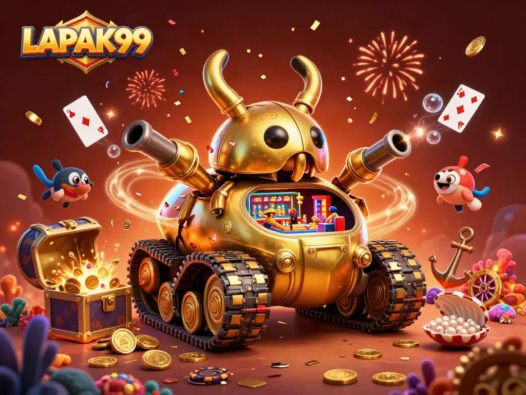 LAPAK99 invites players to enjoy a vibrant casino scene filled with excitement and gold.
