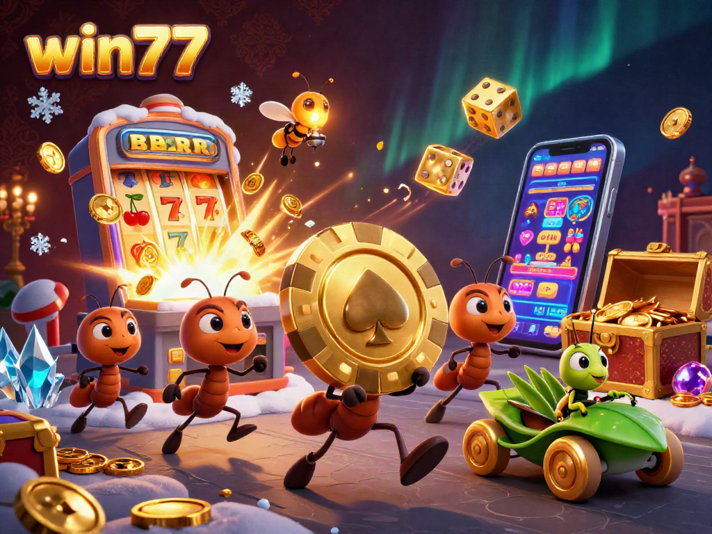 Menangkan jackpot di win77 dengan tim semut pesta kasino 3D yang seru!