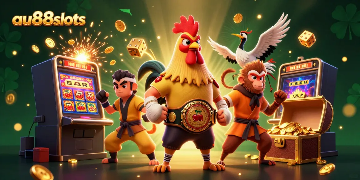 Experience thrilling gameplay at au88slots with a dynamic illustration of casino excitement.