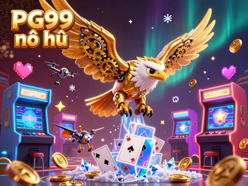 Engage with PG99 nổ hũ through a thrilling 3D casino adventure showcasing cybernetic elements.