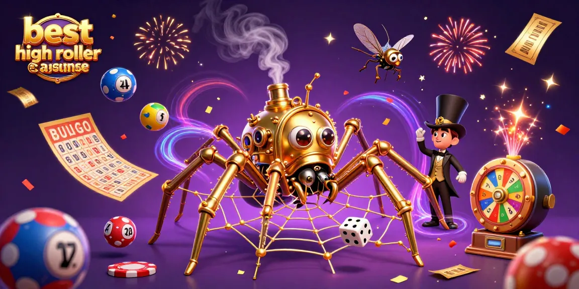 Engage with the best high roller casinos online featuring a rich casino-themed illustration.