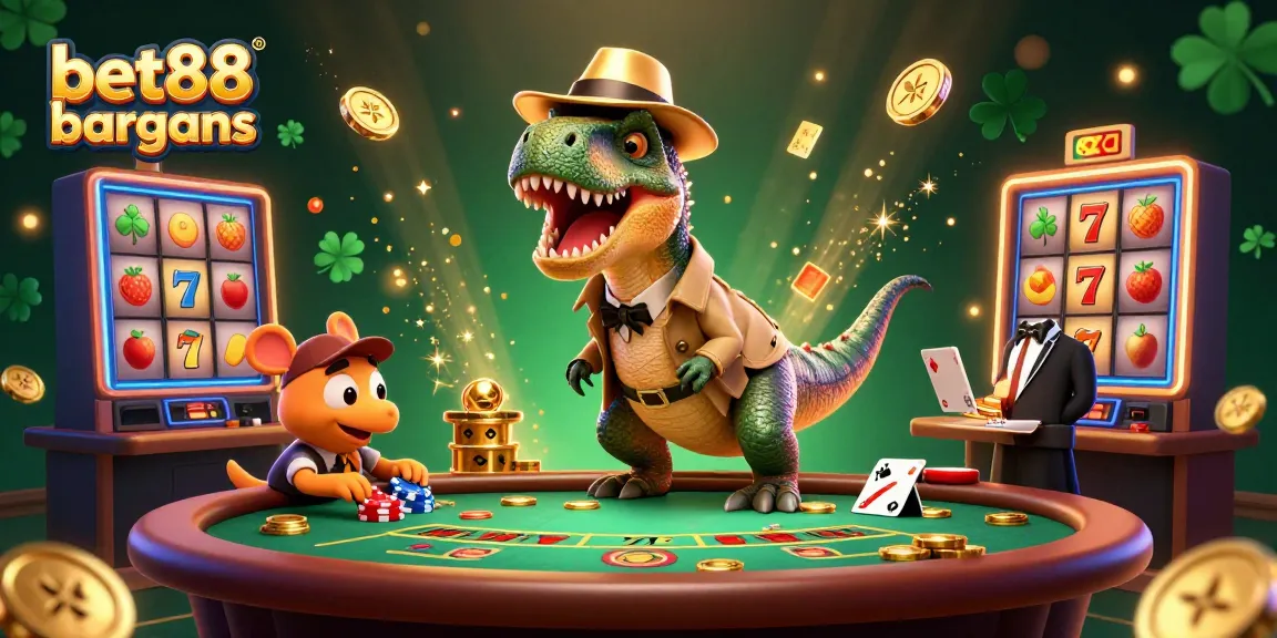 Witness the thrilling action of bet88 bargains with 3D cartoon characters at a lively blackjack table.